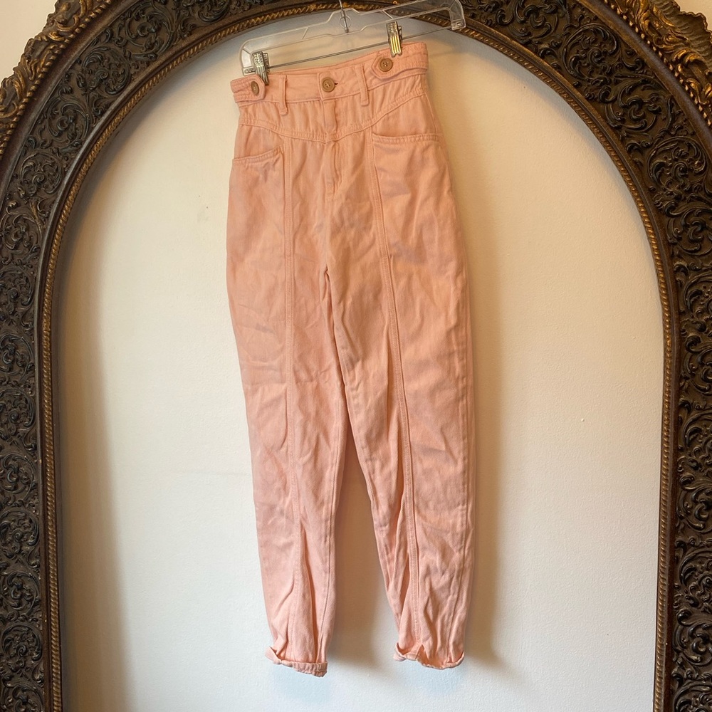 WE THE FREE light pink high-waisted cotton pants